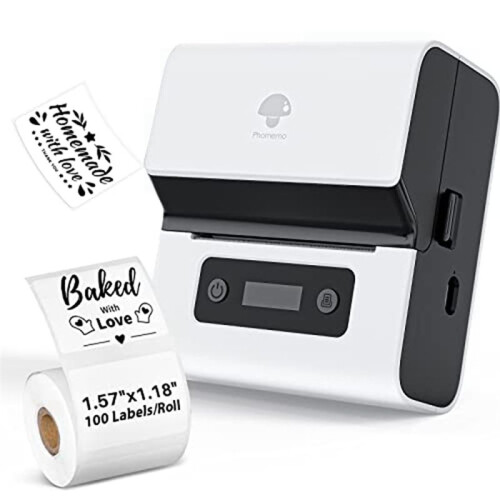Phomemo M221 Label Maker Machine  Portable Label Maker for Barcodes,Addresses,Logos,Mailings,Stickers White 2