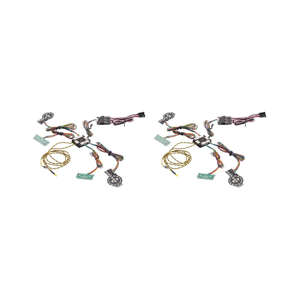 Photos - Car Service Station Equipment 2X Front Rear Linkage Lighting System LED Light Group for -4  Bronco 1/10 RC Crawler Car Upgrade Parts 2021