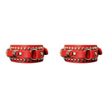 2X Unisex Punk Rocker Bracelet Gothic Leather Cuff with Spikes Rivets Studs Adjustable Wristband for Cosplay Fashion-B