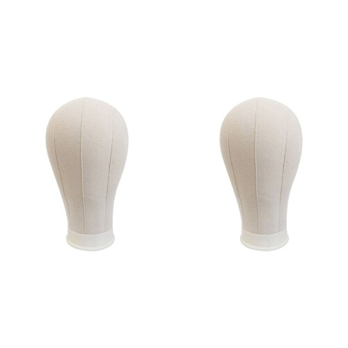 2X CabeçA de Manequim de Lona de 23 Polegadas para ExtensãO de Cabelo, Perucas de Renda, FabricaçãO e ExibiçãO de Estilo de Manequim, CabeçA de