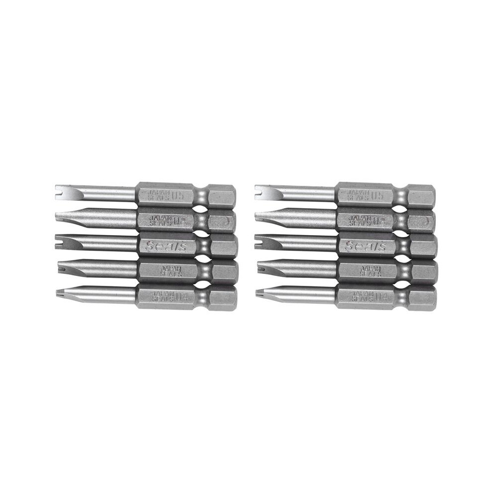 10Pcs Set Security Bit Set Tamper Proof Screwdriver Drill Bit Screw Driver Bits Hex Shank Magnetic U Shaped 4713740641735