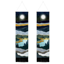 2 Juego de Tapiz Estrecho para Colgar en la Pared, Pintura de Paisaje Largo, Tapiz de Paisaje Natural para el Hogar, Dormitorio, Tapiz Vertical