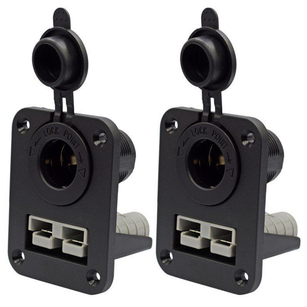 2X Anderson Plug C-Igarette Lighter Socket Charger Flush Mount Recessed Plate For Caravan Boat Truck 6031501822727