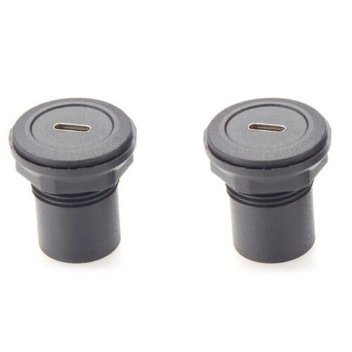 2pc 22mm USB Connector USB C Jack to USB C Jack Round Panel Mount Adapter USB 3.1 Panel Threaded Mount Coupler Converter