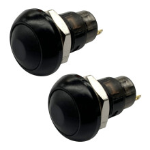 2X -Off A Scatto Pulsante Impermeabile 12 mm di Spinta Interruttore SPST 2A IP67, Nero