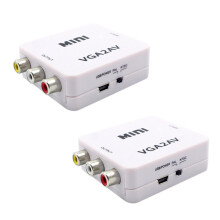 2X Supporto Adattatore Scalatore  Convertitore VGA Un AV Convertitore VGA2AV 1080P da PC Un TV HD da Computer Un TV