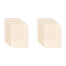 24 Pack Sheets 12 X 8 X 1/13 Inch Thin Plywood Wood Sheets Unfinished Wood Squares Boards Balsa Wood Sheets for Crafts