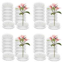 48 Ranas de Flores para Arreglos Florales, Ranas de Plástico Transparente de 7 cm, Ranas Florales.