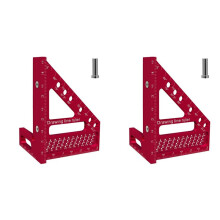 2X Règle de Traçage à Trous Carrés pour Menuisier, Règle de Mesure avec Broche D'Angle, Outil de Précision pour le Travail Du Bois