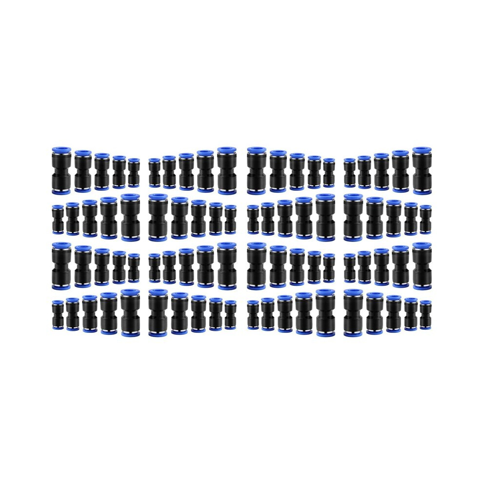 Quick Coupler Kit, Push- Direct Coupling, Pneumatic Air Connector Direct Connection(4Mm/6Mm/8Mm/10Mm/12Mm)80 Pcs 4711069263560