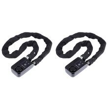 2X Chain Lock Bike/Motorcycle/Gate/Door Keyless Lock with Anti Theft Alarm 110dB Phone APP Control Black