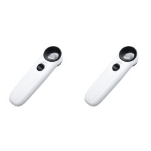 2pcs 40X Magnifying Glass with Light Magnifier Portable Desk Read Light for Jewelry Appraisal Reading Repairing