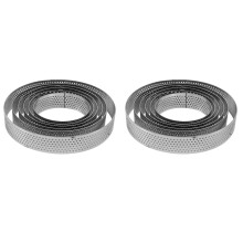 12Er Pack Perforierte Tortenringe Set, Hitzebeständige Kuchenmousse Aus Rostfreiem Stahl Ring Pie Mousse Form für Gebäckkuchen