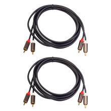 2X 2RCA to 2 RCA Coaxial Audio Cable 3.5 Jack Stereo RCA Audio Cord 1M for Home Theater DVD TV Amplifier CD Soundbox