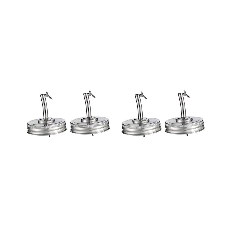 4 Pieces Jar Oil Spout Lid Oil Pour Spout Dispenser Lid Regular Mouth Oil Pour Lid With Caps Compatible With Mason Jar 4711053349157