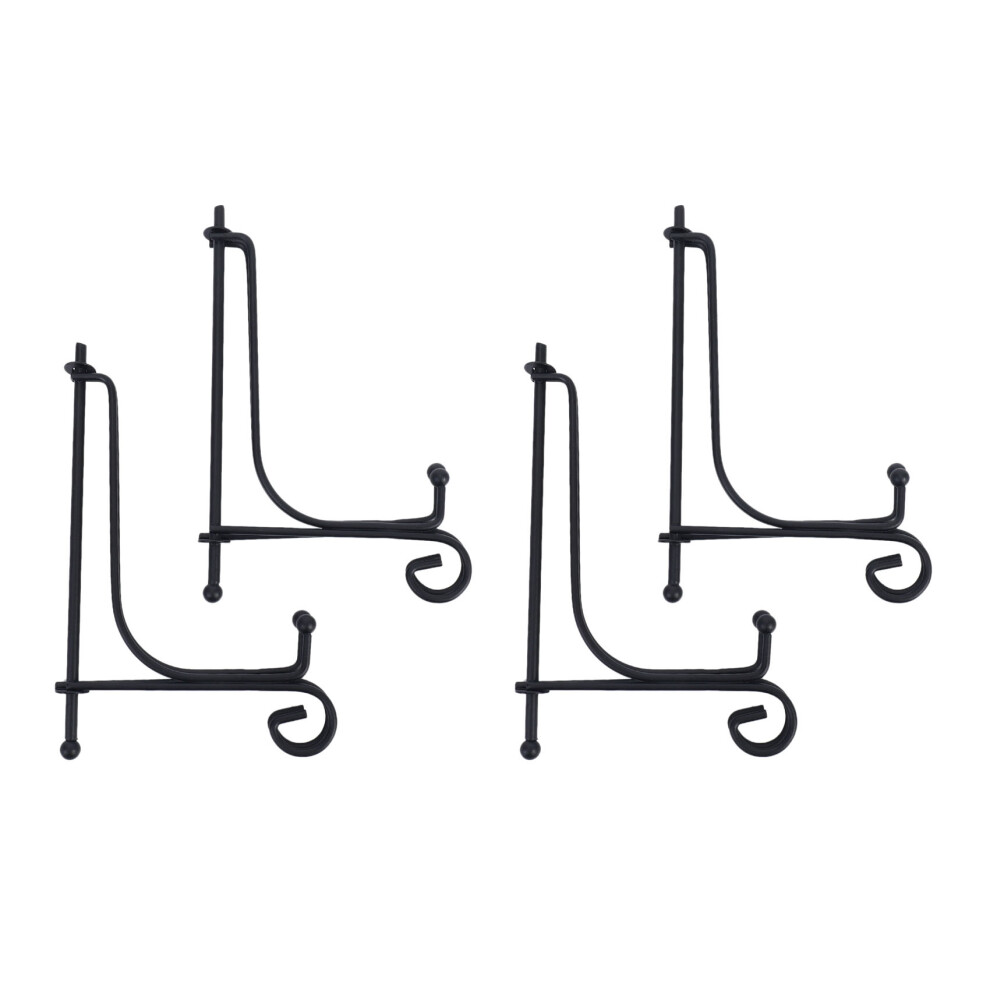 (4 Pack)Iron Display Stand, Iron Easel Plate Display Photo Holder Stand, Displays Picture Frames, Cookbooks 5 Inch Black 4711095321531
