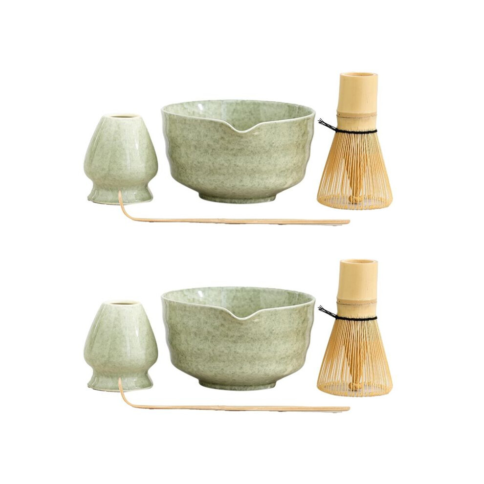 2X Matcha Set, Japanese Tea Set Includes Matcha Bowl With Spout, Matcha Holder, Bamboo Matcha And Bamboo Scoop 4714120357574