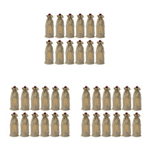 36 Pieces Burlap Wine Bags Jute Wine Bottle Bags with Drawstrings Reusable Wine Gift Bags with Tags for Blind Tasting