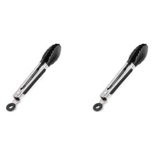 2X B Stainless Steel Silicone Kitchen Tongs Bbq Clip Salad Cooking Tool Food Serving Tongs Kitchen Appliance Parts