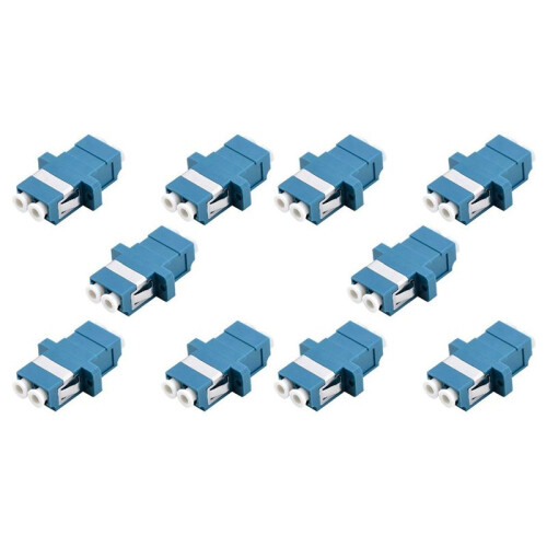 LC Fiber Optic Adapter - LC to LC Duplex Singlemode Coupler - 10 Pack -