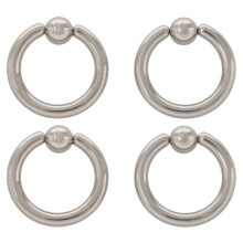 2 Pair Stainless Steel Captive Bead Ear Rings Hoop BCR Studs Piercing Jewelry Steel Color, 2G(6mm)x16mm