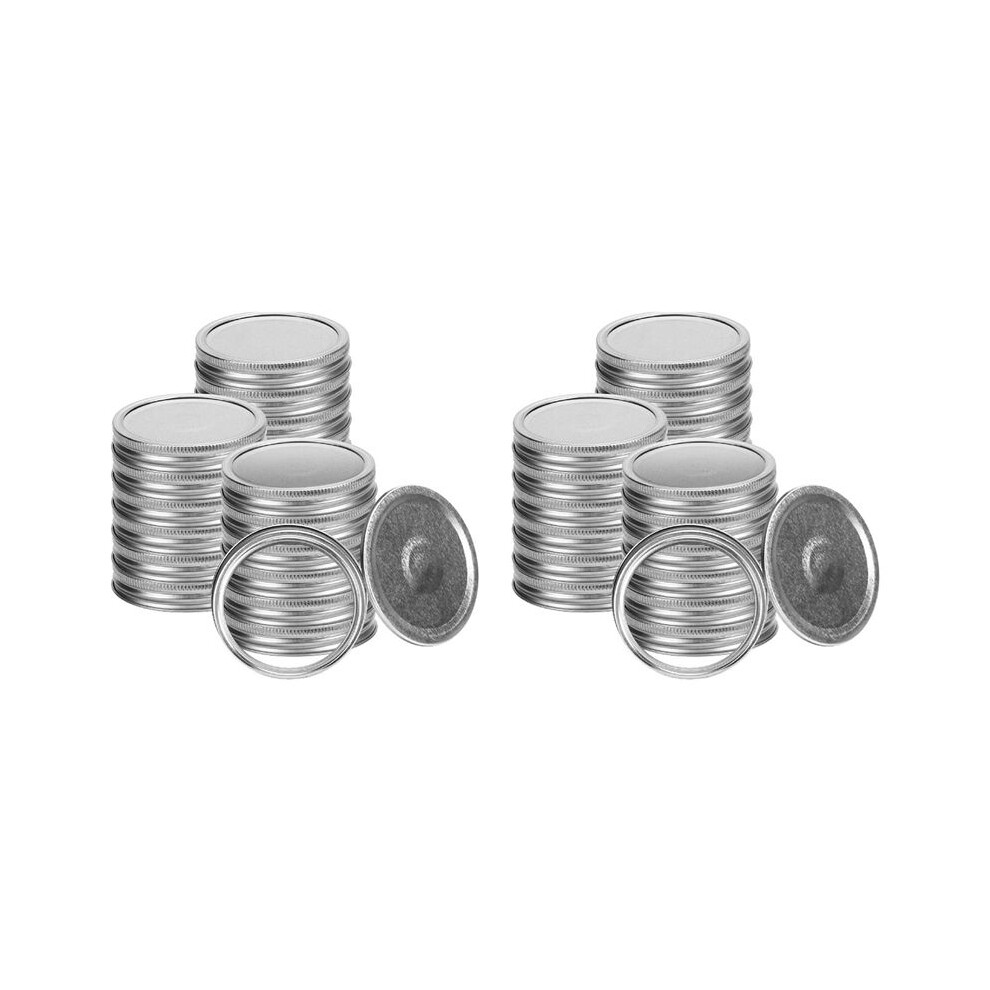 Typecat 40X Mason Jar Lids And Rings For Canning Jars Wide Mouth, Split-Type Lids Leak Proof,Reusable Canning Jar Lids Caps