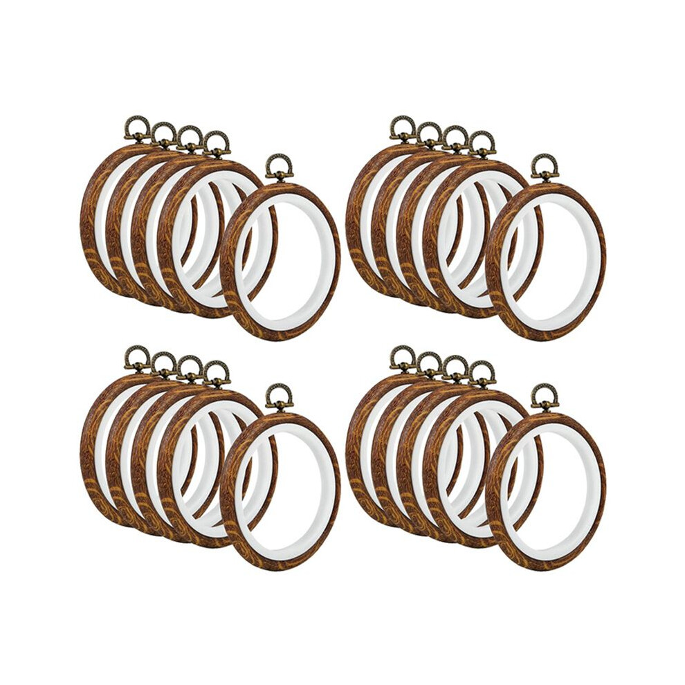 20Pcs Embroidery Hoops Imitated Wood Embroidery Circle Round Display Frame Circle For Art Sewing And Hanging 6032819421800