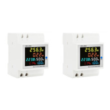 2X Digitaler Einphasen-Energiezähler-Tester Stromverbrauchsmonitor AC110V 40V-300V100A Frequenz-Leistungsfaktor-Messgerät Multimeter