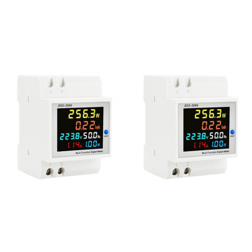 2X Digital Single Phase  Meter Tester Power Usage Monitor AC110V 40V-300V100A Frequency Power Factor Meter
