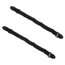 2X Gitarrengurt Plektren Akustische Ukulele Gitarre Schwarz Strap Belt Adjustable Nylon Ends Fuer Gitarren