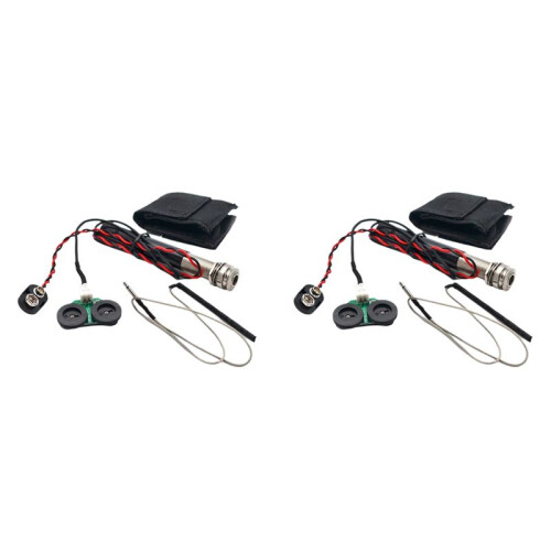 2X Active Endpin Jack Preamp Piezo Pickup Kit Volym- och Tonkontroll för Akustiska Klassiska Gitarrdelar