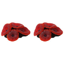 2X Artificial Aquarium Fish Tank Decoration Coral Sea Plant Ornament Silicone Nontoxic Red