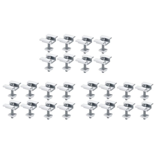 24Pack Solar Panel Mounting Brackets, Solar Panel End Clamps, Centre Clamps, for PV Solar Panel Solar Module 35mm 1