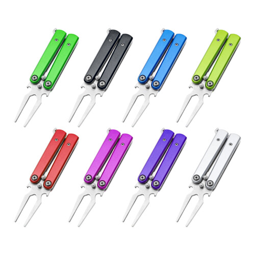 Golf Balls Fork Pivots Divot Repair Tool Golf Fork-Dark Green 1