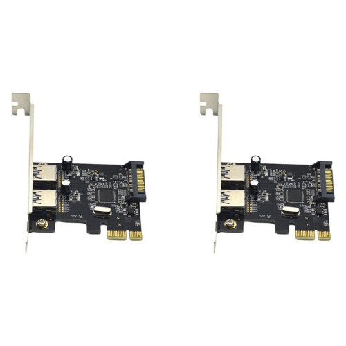 2X Placa de Expansão PCIE PCI-e para 2 Portas USB3.0 5Gbps Converter Placa Riser para Win7/8/9/10/Linux