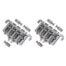 2X 3 Point 4 String Bass Bridge Tailpiece Zinc Alloy Bridges with Saddle Replacement Parts for  EPI Style Bass
