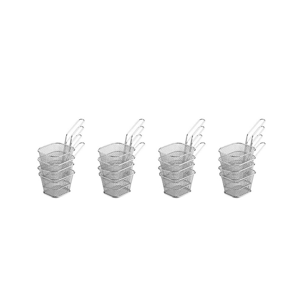 16X Fry Baskets, Mesh Wire French Fries Chip Basket Net, Food Presentation Baskets French Fry Holder For Kitchen C 6031910627234