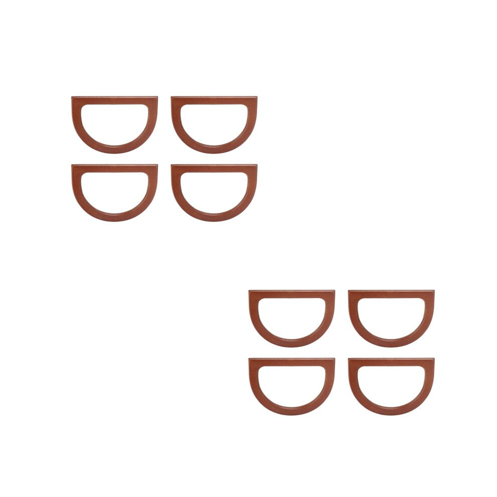 8Pcs D-Shaped Wooden Purse Handles, Wood Replacement Handles For Diy Bag Purse Handbags Clutch Making (Brown) Brown Typecat