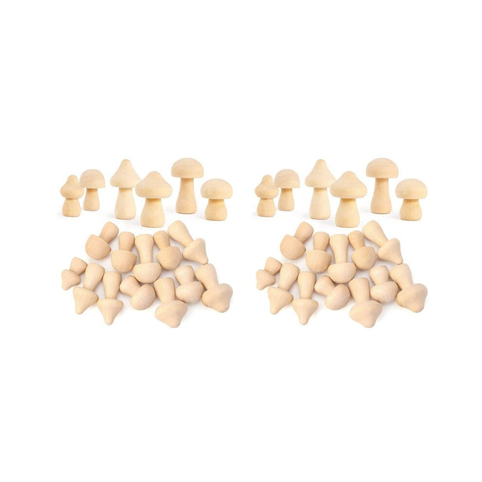 36 Pieces Unfinished Wooden Mushroom 6 Sizes Of Natural Wooden Mushrooms For Arts & Crafts Projects Decoration 6032926560973
