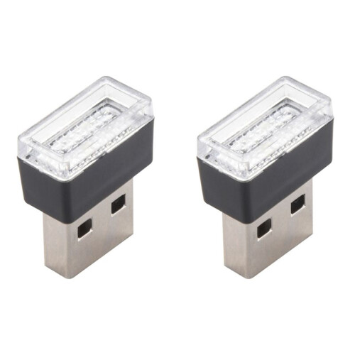 2X  Portable  USB LED Car Light Car Interior USB Atmosphere Light Plug and  Decorative Light Emergency