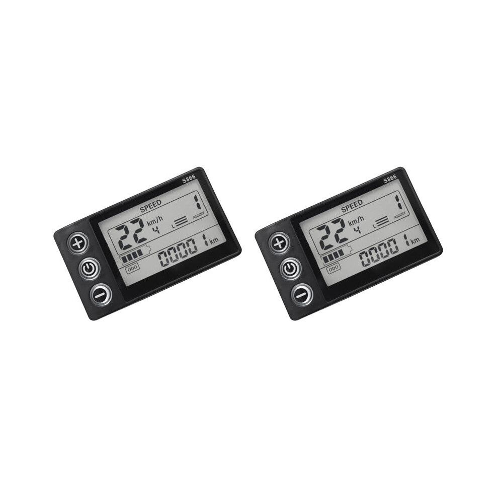 2X 24V 36V 48V 60V S866 Controller Panel Dashboard Waterproof 6Pin Electric Bike Lcd Display For Electric E-Bike Scooter 4711839424429
