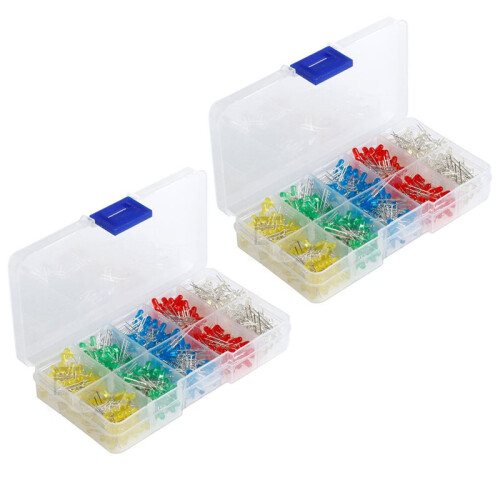 3mm LED 1000 Pcs Red Green Yellow  White Light Emitting Diodes 1