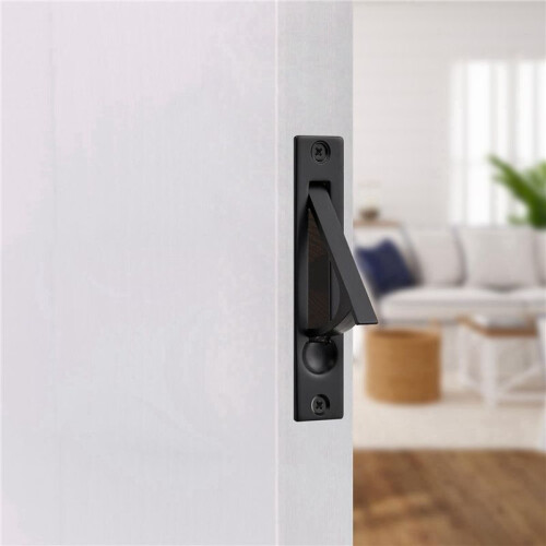 4 Pack Pocket Door Pull Solid Pocket Door Flush  Pull Pocket Door Handles in Matte Black 1