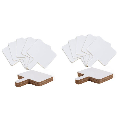 20Pçs 9.6X8Polegadas Dry Erase Answers Paddle, Handhold Wooden Board Branco Double Side Dry Erase Answer Board