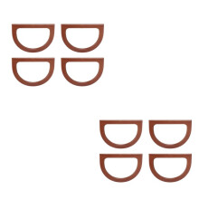 8 Pezzi Manici per Borsette Nel Legno Un Forma di D, Manici di Ricambio Nel Legno per Borse DIY Borsette Borsette  Clutch Making (Marrone)