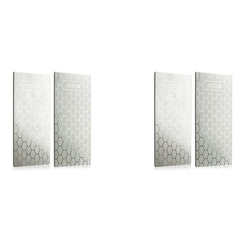 4PCS Diamond Sharpening Stone, Whetstone Honeycomb Surface Diamond Sharpener Plate with Non-Slip Base(400/1000 Grit)