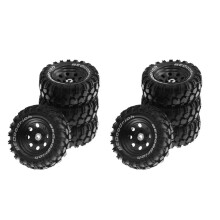 8 Unidades de Pneu de Borracha de Aro de Roda de Metal de 1,9 Polegadas para 1/10 RC Crawler TRX4 SCX10 D90 4103 90046 FR4 FMS NT4-Preto