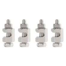 4 Pcs Copper Ground Clips Solar Panel Ground Lug Cable Clips for Making Ground Connections to 6 AWG and 8 AWG Bare Wire
