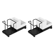 2X Metal Coffee & Tea Station Organizer Litet Utrymme för Kontor Engångspappersmuggar Hållare Tepåsar, Kaffekapslar Organizer