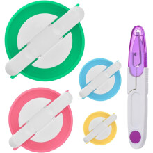 Kit para fazer pompons – 4 tamanhos, plástico, 4 peças + tesoura